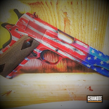 Cerakoted Colt Handgun With An American Flag Finish