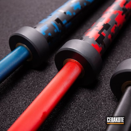 Powder Coating: Sports and Fitness,Fitness,Barbells,Midnight Blue H-238,FIREHOUSE RED H-216,Digital Camo,Weights,More Than Guns,Gen II Graphite Black HIR-146