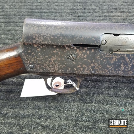 Powder Coating: Shotgun,Hump Back,Refinished,Remington,Midnight Blue H-238,Before and After,Remington 11