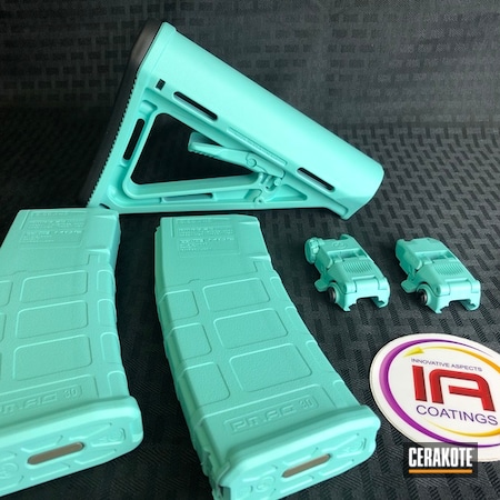 Powder Coating: Buttstock,Magazines,Sights,Robin's Egg Blue H-175,Solid Tone