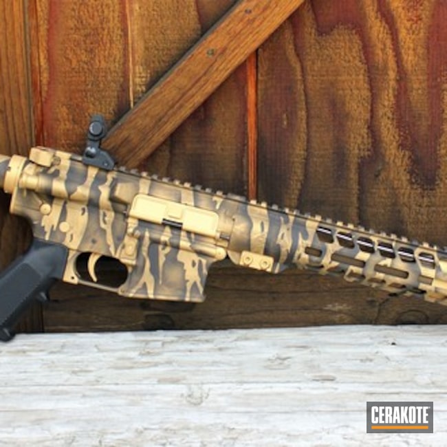 AR-15 Rifle with Custom Cerakote Stripe Camo Finish by Web User | Cerakote