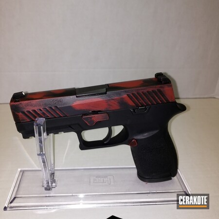 Powder Coating: Crimson H-221,Gloss Black H-109,Sig Sauer,Sig Sauer P320,Pistol