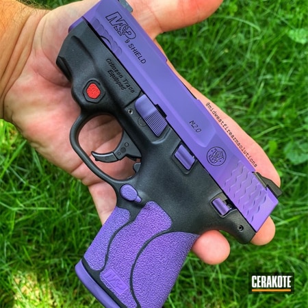Powder Coating: Smith & Wesson,Two Tone,M&P Shield,Girls Gun,Pistol,Bright Purple H-217