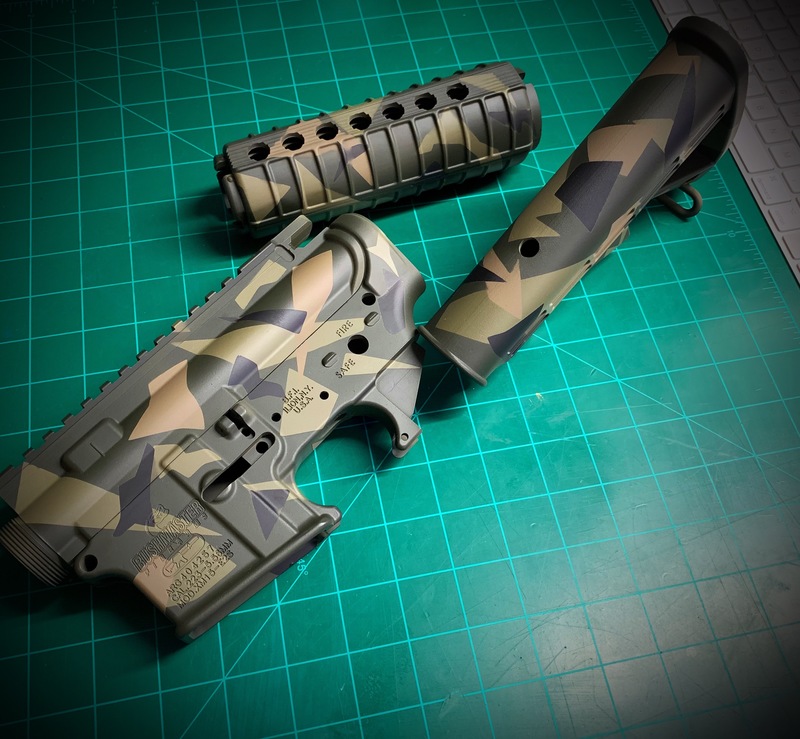 Bushmaster AR-15 with a Cerakote Splinter Camo Finish by BRANDON NORRIS ...