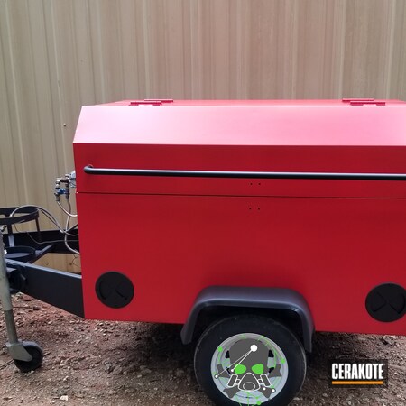 Powder Coating: Graphite Black C-102,Refinished,Before and After,STOPLIGHT RED C-143,Grill,More Than Guns,Smoker