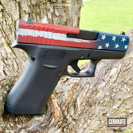 Powder Coating: Glock,Snow White H-136,Pistol,American Flag