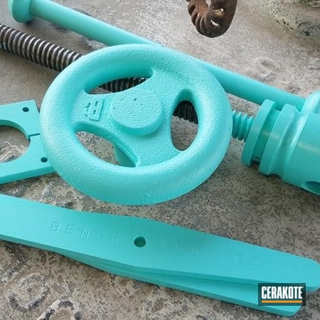 Powder Coating: Tools,Robin's Egg Blue H-175,Bench Cafted,Bench Vise,More Than Guns