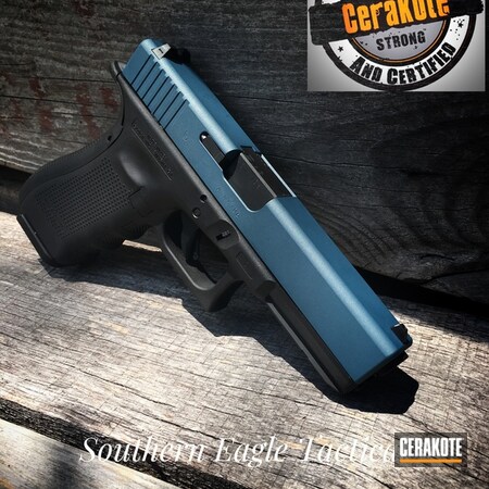 Powder Coating: Graphite Black H-146,Glock,Two Tone,Pistol,Blue Titanium H-185,Glock 17