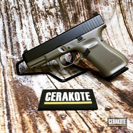 Powder Coating: 9mm,Frame Cuts,Glock,Cerakote Elite Series,Cerakote Mafia,Pistol,Cerakote Addict,Glock 19,Cerakotelove,2nd Amendment,FDE E-200