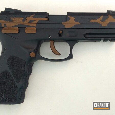 Powder Coating: Taurus Pistol,Graphite Black H-146,Sharp Edge Camo,Pistol,Taurus,Burnt Bronze H-148
