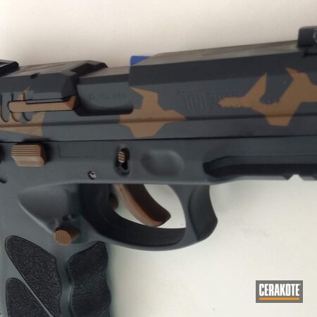 Powder Coating: Taurus Pistol,Graphite Black H-146,Sharp Edge Camo,Pistol,Taurus,Burnt Bronze H-148