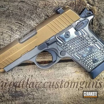 Cerakoted Sig Sauer P938 With Two Toned Tungsten Frame / Burnt Bronze Slide And Graphite Black Parts