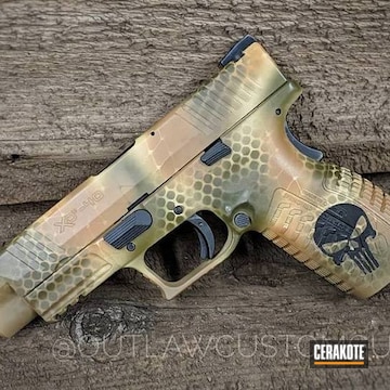 Cerakoted Springfield Xd Handgun In A Custom Snake Skin Camo Finish