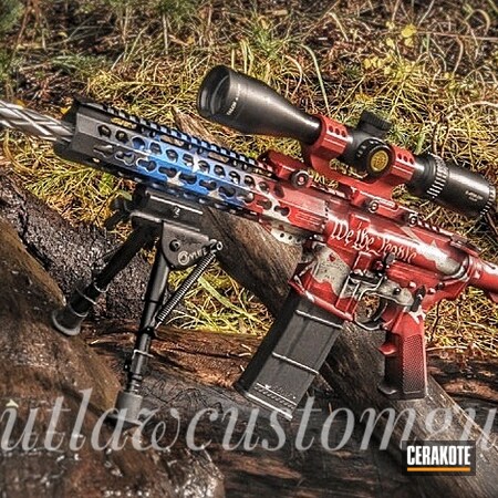 Powder Coating: Snow White H-136,NRA Blue H-171,We the people,USMC Red H-167,Tactical Rifle,American Flag,Distressed American Flag