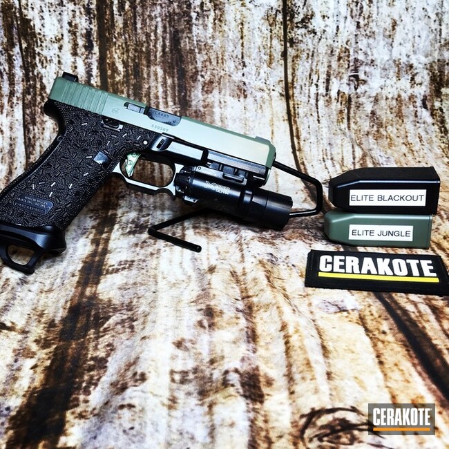 Cerakoted Stippled Glock 17 In Cerakote E-140 And E-100
