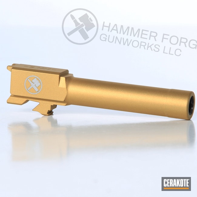 Cerakoted Smith & Wesson Handgun Barrel Finished In Cerakote H-122 Gold