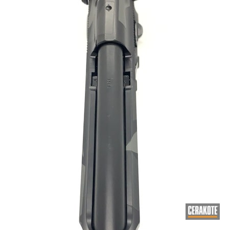 Powder Coating: Smoke E-120,Gun Coatings,BLACKOUT E-100,Pistol,Beretta,Concrete E-160G,Concrete E-160,Splinter Camo