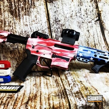 Cerakoted Distressed American Flag Palmetto State Armory Rifle