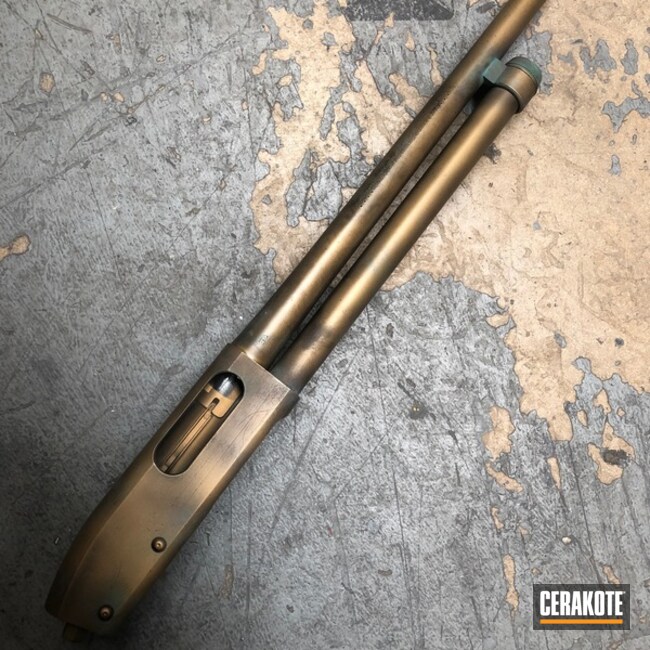 Cerakoted Remington 870 With An Aged Patina Cerakote Finish