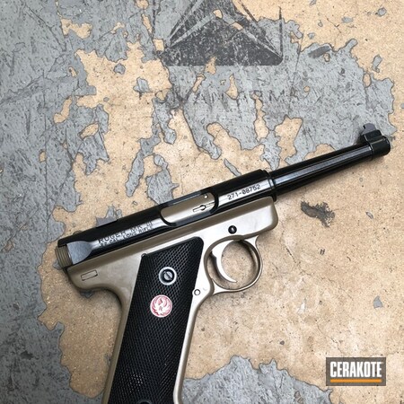 Powder Coating: Gun Coatings,Cerakote Elite Series,BLACKOUT E-100,Handguns,Pistol,Ruger MKIII,Ruger,FDE E-200