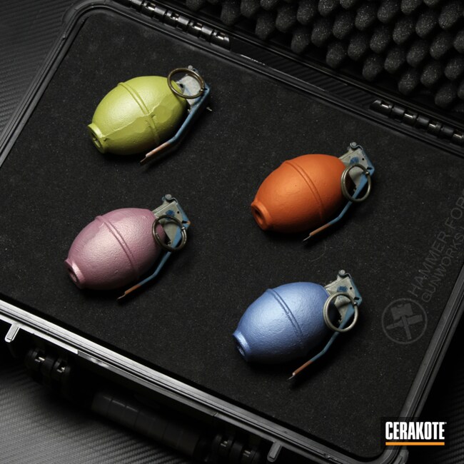 Cerakoted New Cerakote Colors On This Set Of Frag Grenades