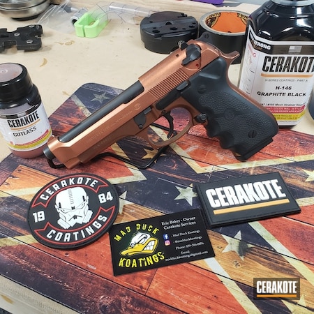 Powder Coating: Graphite Black H-146,Gun Coatings,GunCandy,Two Tone,Pistol,Beretta,GunCandy Cutlass