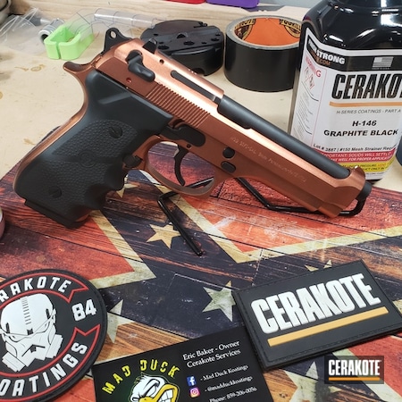 Powder Coating: Graphite Black H-146,Gun Coatings,GunCandy,Two Tone,Pistol,Beretta,GunCandy Cutlass
