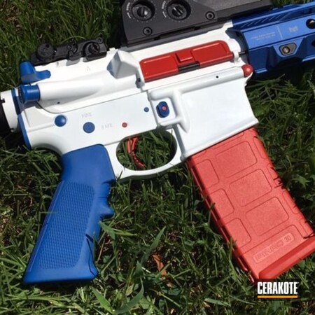 Powder Coating: Smith & Wesson,5.56,Gun Coatings,NRA Blue H-171,Stormtrooper White H-297,USA,USMC Red H-167,Patriotic,Tactical Rifle,AR-15