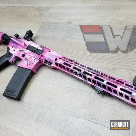 Powder Coating: Bright White H-140,Graphite Black H-146,Bazooka Pink H-244,Gun Coatings,SIG™ PINK H-224,Camo,Wicked Weaponry,Tactical Rifle,Pink Camo