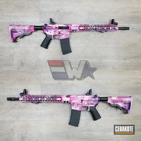 Powder Coating: Bright White H-140,Graphite Black H-146,Bazooka Pink H-244,Gun Coatings,SIG™ PINK H-224,Camo,Wicked Weaponry,Tactical Rifle,Pink Camo