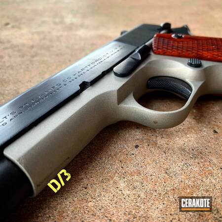 Powder Coating: Graphite Black H-146,Gun Coatings,Two Tone,1911,Pistol,Shimmer Aluminum H-158,Colt