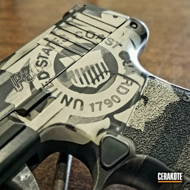 Cerakoted Sig Sauer P365 Handgun With A Cerakote American Flag Finish