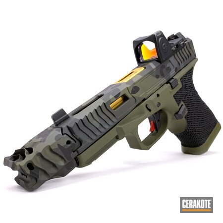 Powder Coating: Graphite Black H-146,Glock,Gun Coatings,MultiCam Black,Pistol,MultiCam,Glock 19,Sniper Grey H-234,Sniper Green H-229,Stippled,Camouflage