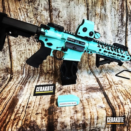 Powder Coating: Timber Creek Outdoors,H and K,Gun Coatings,Two Tone,EOTech,MagPul,AR Pistol,Crye Precision,Tactical Rifle,Robin's Egg Blue H-175,AR-15