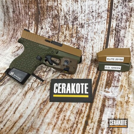 Powder Coating: 20150 E-190,Glock 43,Glock,Streamlight,Cerakote Elite Series,Gun Coatings,Two Tone,O.D. Green H-236,Hyve