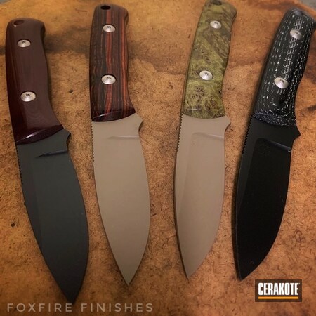 Powder Coating: M17 COYOTE TAN E-170,Arkansas Made Dozier Knives,Knives,BLACKOUT E-100,Fixed-Blade Knife,Dozier,More Than Guns,Outdoors