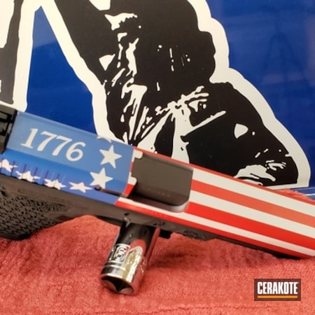 Powder Coating: Hidden White H-242,Glock,Gun Coatings,NRA Blue H-171,Pistol,Betsy Ross,USMC Red H-167,American Flag,Glock 22