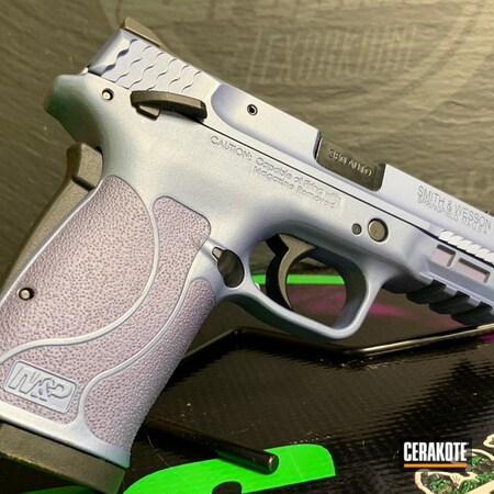 Powder Coating: Smith & Wesson,M&P Shield EZ,Gun Coatings,Ladies,Pistol,Blue Titanium H-185
