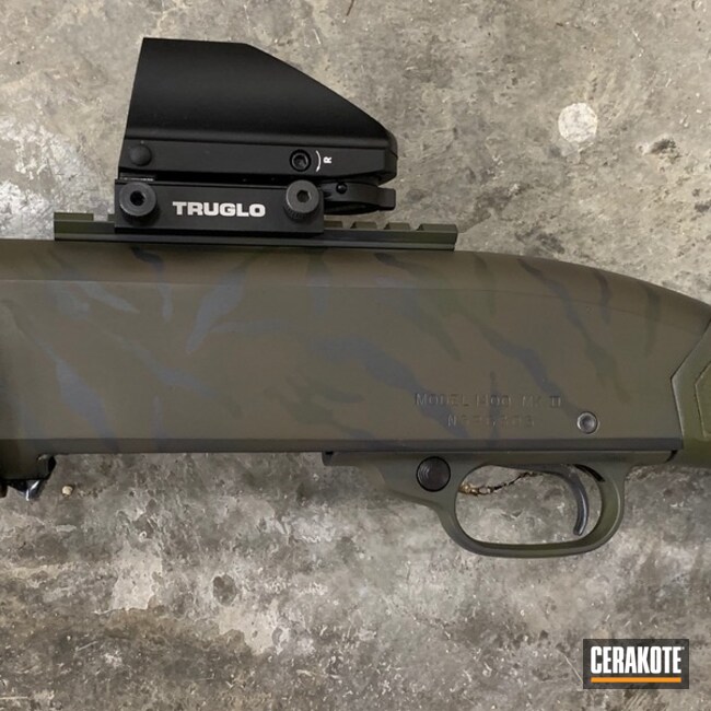 Cerakoted Winchester 1400 Shotgun In A Cerakote Dusty Multicam Finish