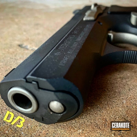 Powder Coating: Gun Coatings,IWI,Pistol,Shimmer Aluminum H-158,Sniper Grey H-234,IWI Jericho 941