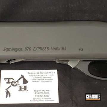 Cerakoted Remington 870 Magnum Shotgun Finished With H-146 Graphite Black