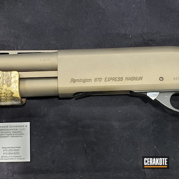 Cerakoted Remington 870 Magnum Shotgun Finished With H-294 Midnight Bronze