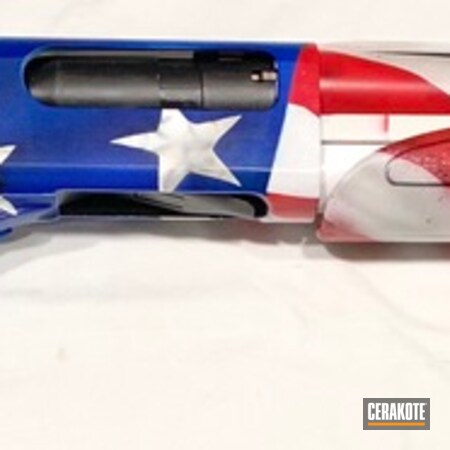 Powder Coating: Gun Coatings,Shotgun,Remington 870,Remington,American Flag,MATTE CERAMIC CLEAR MC-161,Stars and Stripes