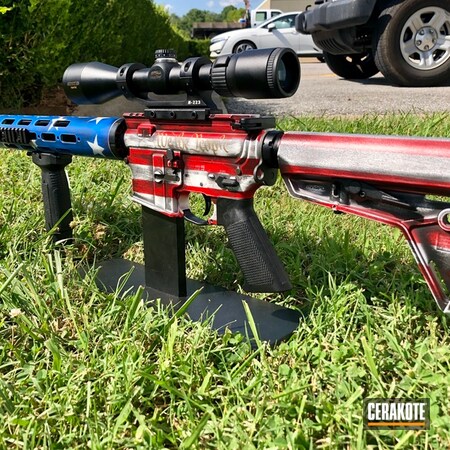 Powder Coating: Stars,Bright White H-140,Graphite Black H-146,Gun Coatings,NRA Blue H-171,We the people,USMC Red H-167,1776,50 Beowulf,Tactical Rifle,American Flag,Stars and Stripes