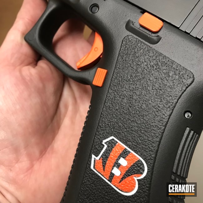 Cerakoted Cincinnati Bengals Themed Glock