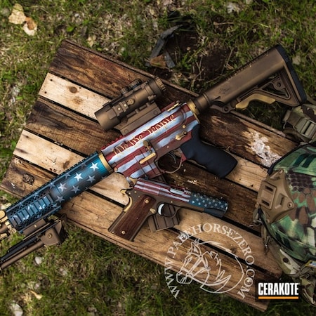 Powder Coating: Gun Coatings,Two Tone,Gold H-122,Blue Titanium H-185,Tactical Rifle,American Flag,Burnt Bronze H-148,Distressed American Flag