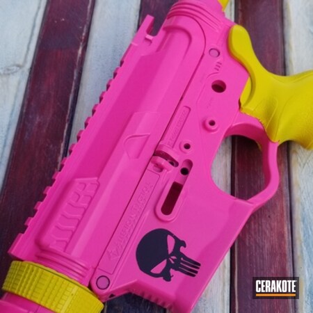 Powder Coating: Pink,Gun Coatings,Fun with Cerakote,Wild,Electric Yellow H-166,Punisher Skull,Tactical Rifle,AR-15,Prison Pink H-141,Upper / Lower / Handguard,Solid Color
