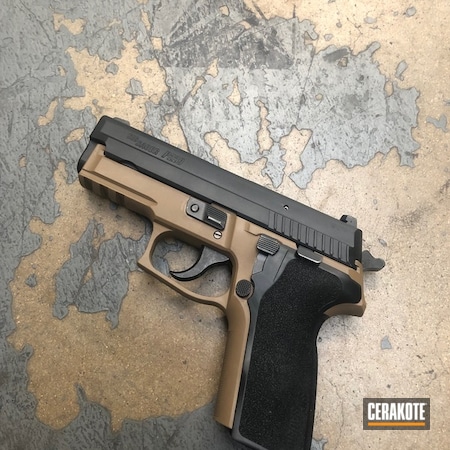 Powder Coating: Sig Sauer P229,Graphite Black H-146,Gun Coatings,Two Tone,Sig Sauer,Handguns,Pistol,Coyote Tan H-235