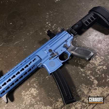 Powder Coating: Gun Coatings,Two Tone,NRA Blue H-171,S.H.O.T,Sig Sauer,Tactical Rifle,Tactical Grey H-227,Sig MPX,MPX
