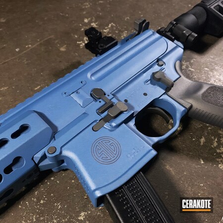Powder Coating: Gun Coatings,Two Tone,NRA Blue H-171,S.H.O.T,Sig Sauer,Tactical Rifle,Tactical Grey H-227,Sig MPX,MPX